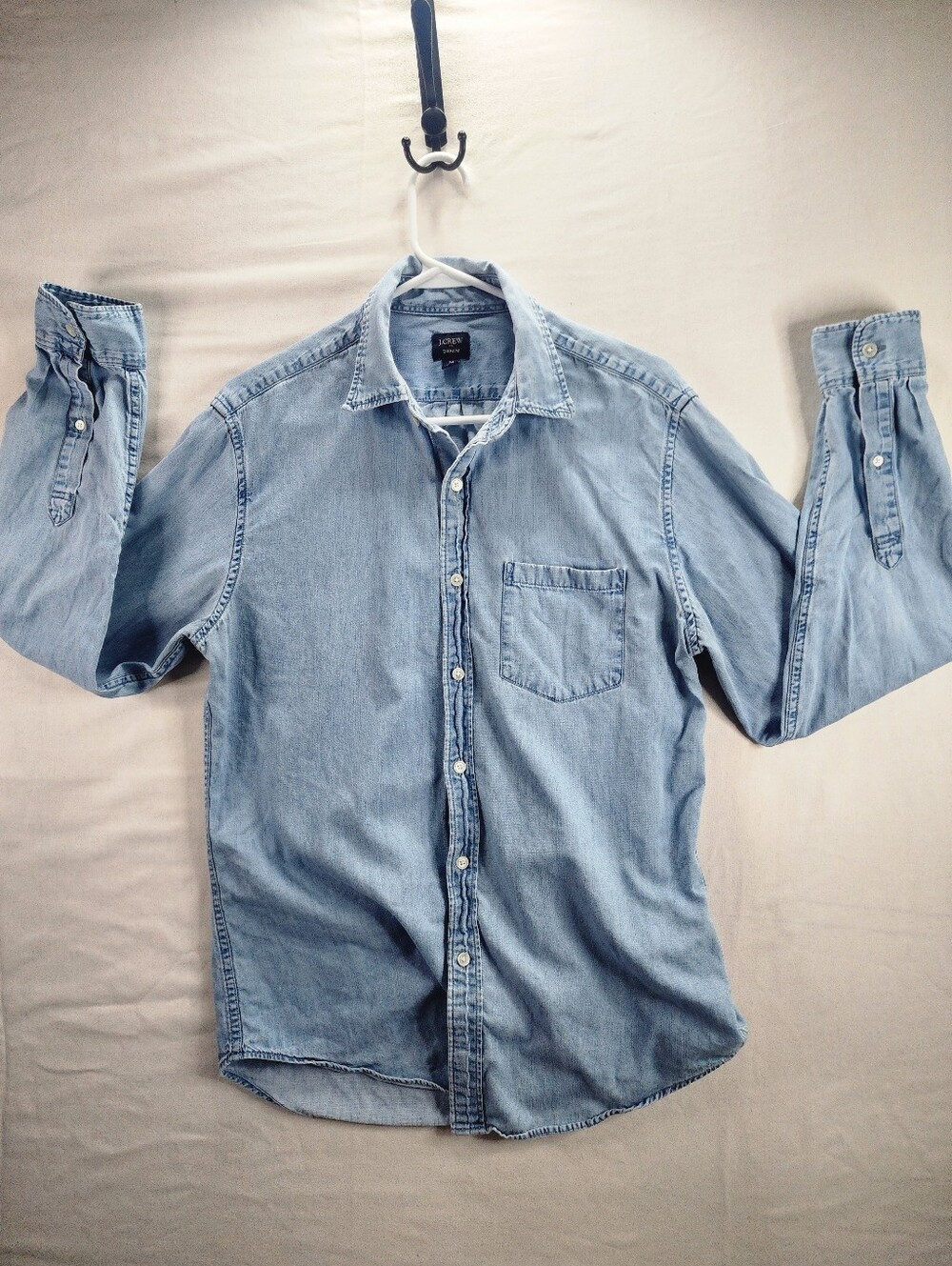 J Crew Undyed Denim Button-Down Shirt - Light Blue